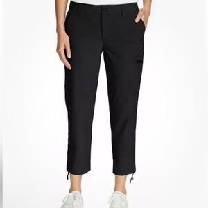 Eddie Bauer Ripstop Crop Capri Pants Cargo Pocket BLACK  Women’s Size 12